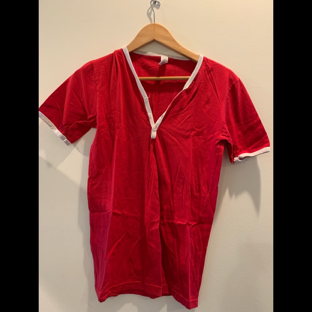 American Apparel vintage red v-neck